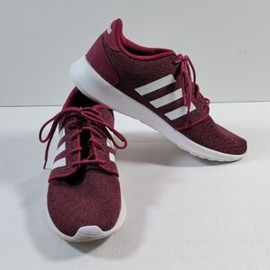 02220 Adidas maroon and white sneakers 9.5 EUC